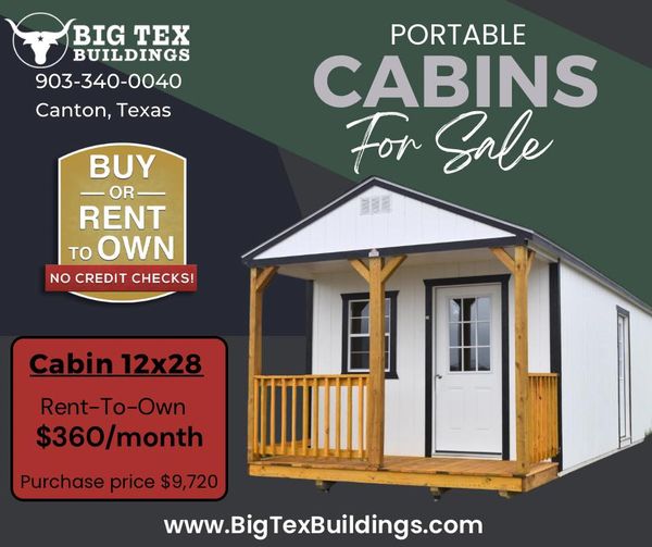 image of a portable cabin available with rent to own payment options