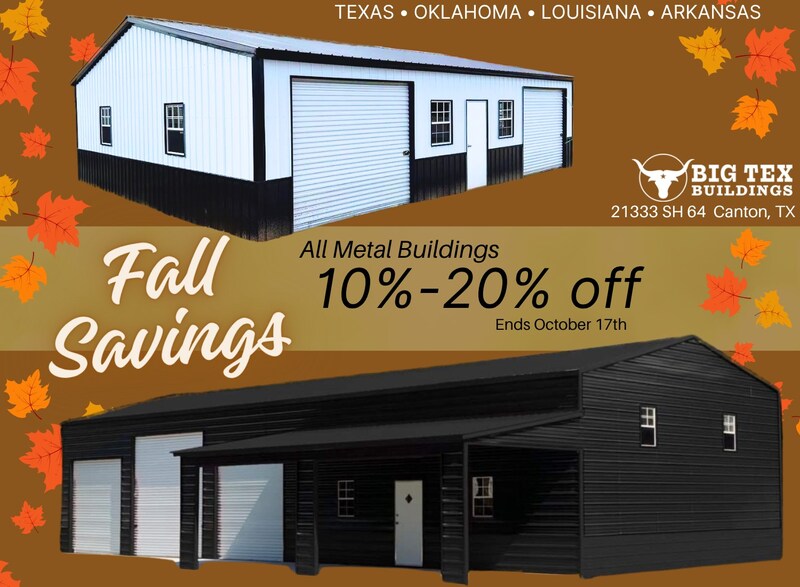 fall savings on metal buildings
